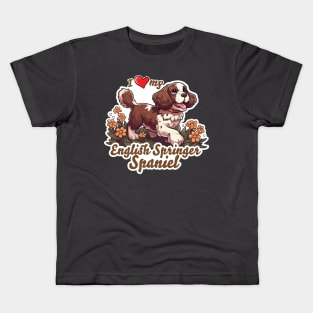 I love my English Springer Spaniel Kids T-Shirt